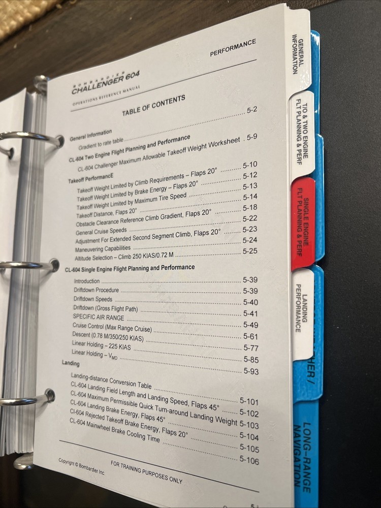 Challenger 604 Pilot Operations Reference Manual Bombardier Aerospace