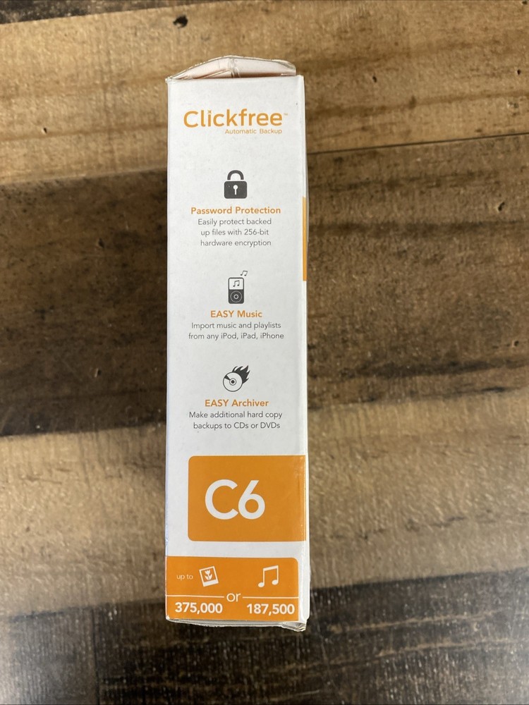 Clickfree Automatic Backup C6 For PC Computer Portable 750GB Storage