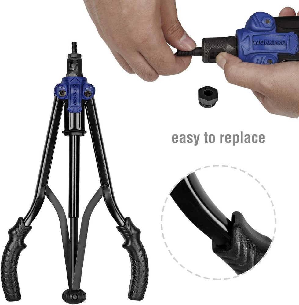 WORKPRO 15" Rivnut Tool Kit 79PC Metric & SAE Mandrels Hand Nutsert Rivet Set