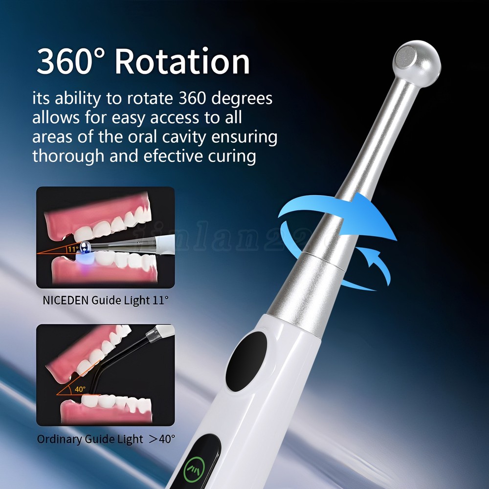 Dental ILED Wireless Curing Light Lamp 1 Sec Cure 2400mW/cm2