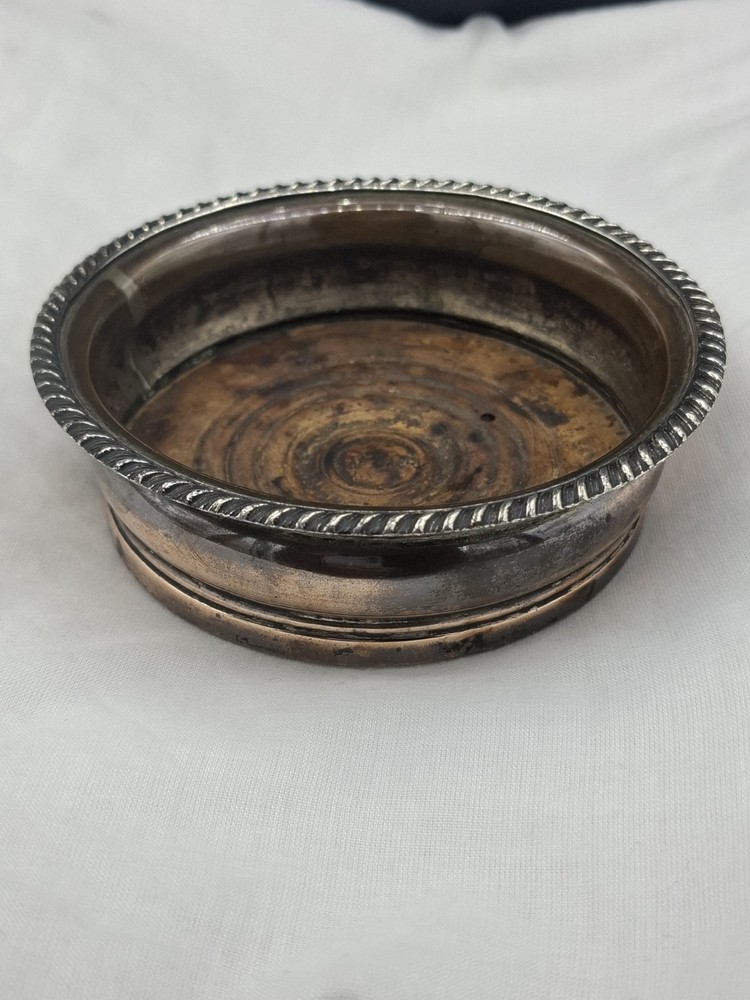 Pair of Antique Copper Wine Coasters