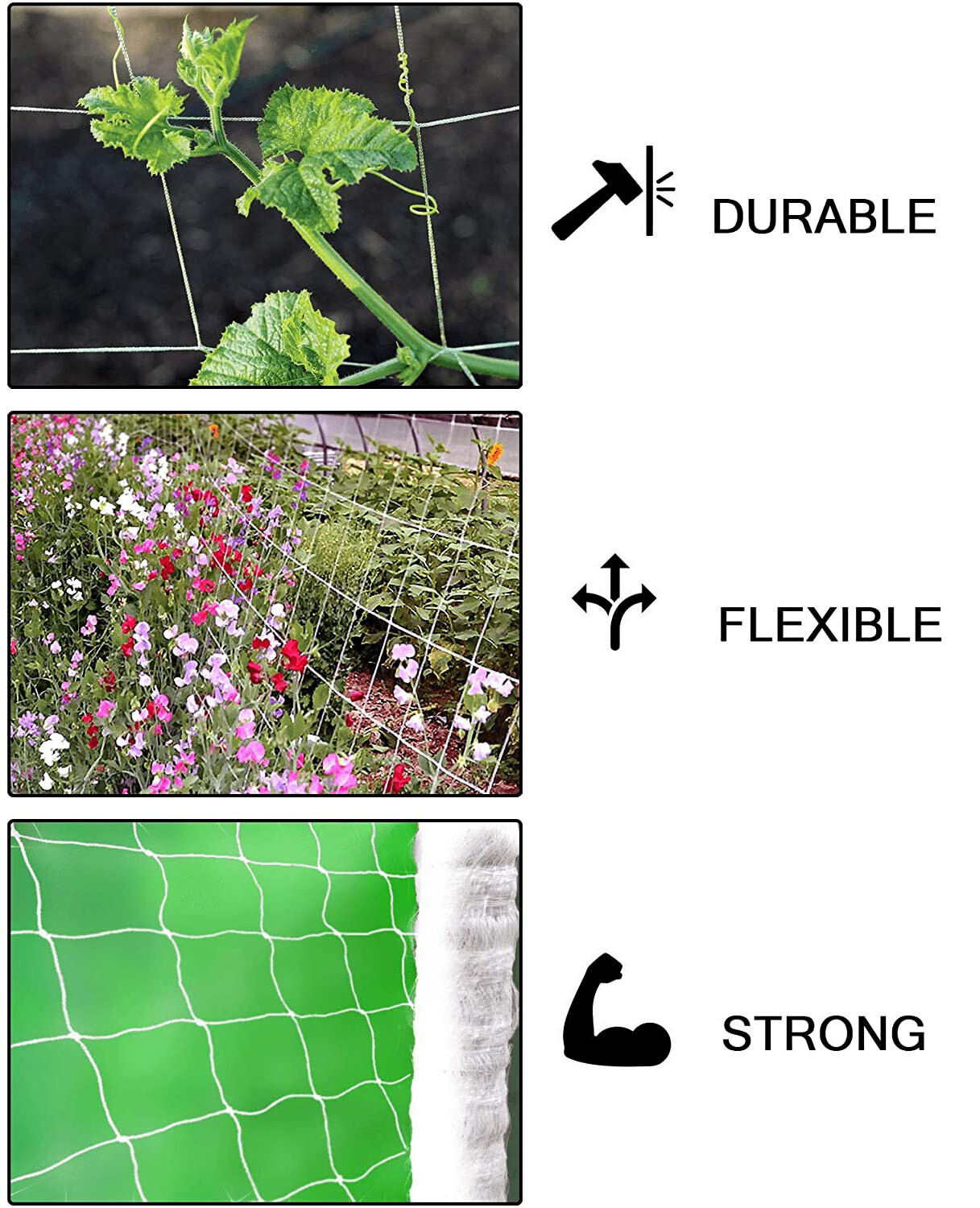 TRELLIS NETTING 4'x50' Plastic Plant Support Garden