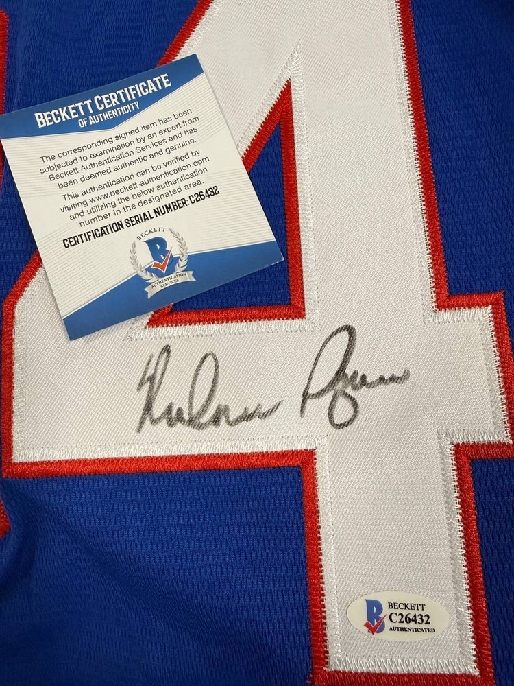 Blue MLB Jersey Nolan Ryan Signed Autographed #34 BAS COA