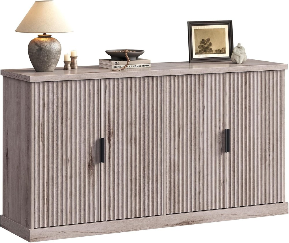 MAXE Collection Buffet Cabinet Fluted Console Cabinet Sideboard W/ Adjustable