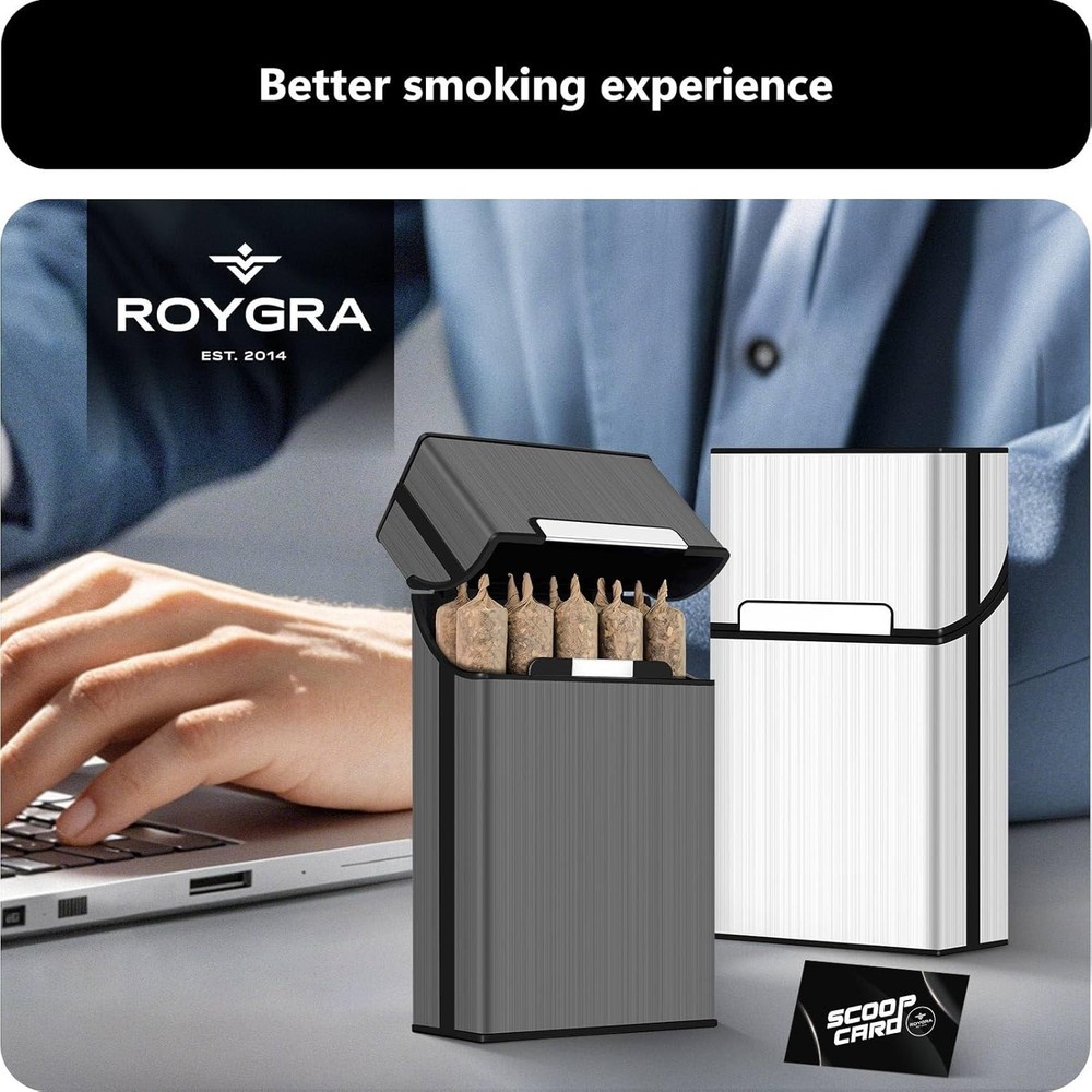 (2 Pack) King Size Pre-roll Cone Holder Case, 10-Hole Cigarette Case for Regular