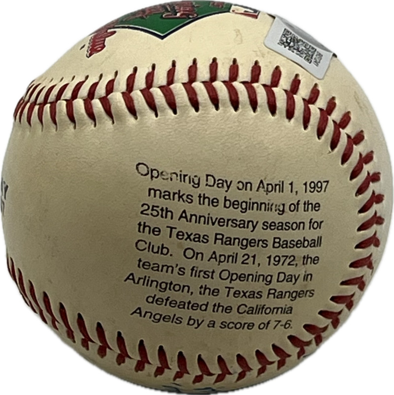 Tom Grieve Autograph Signed Rangers Opening Dat Ball BAS Authentic