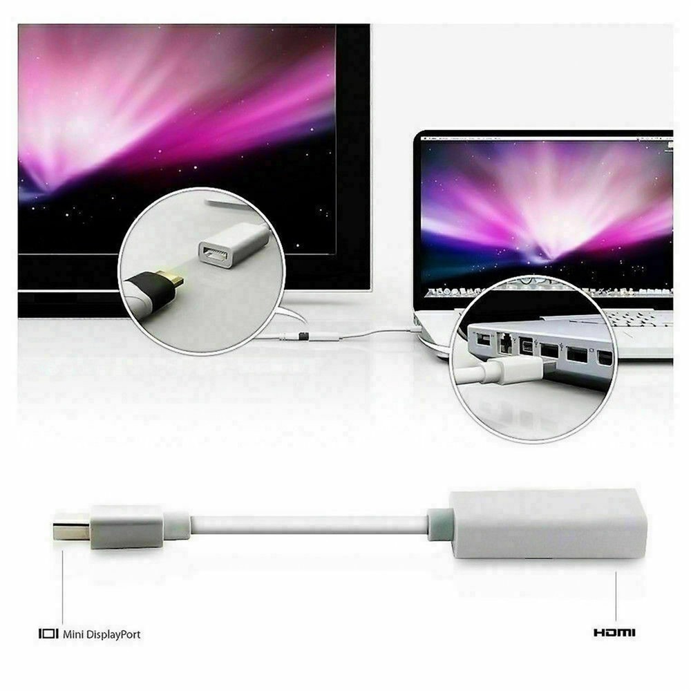 Mini DP Thunderbolt To HDMI Cable Converter For MacBook Surface Mac iMac