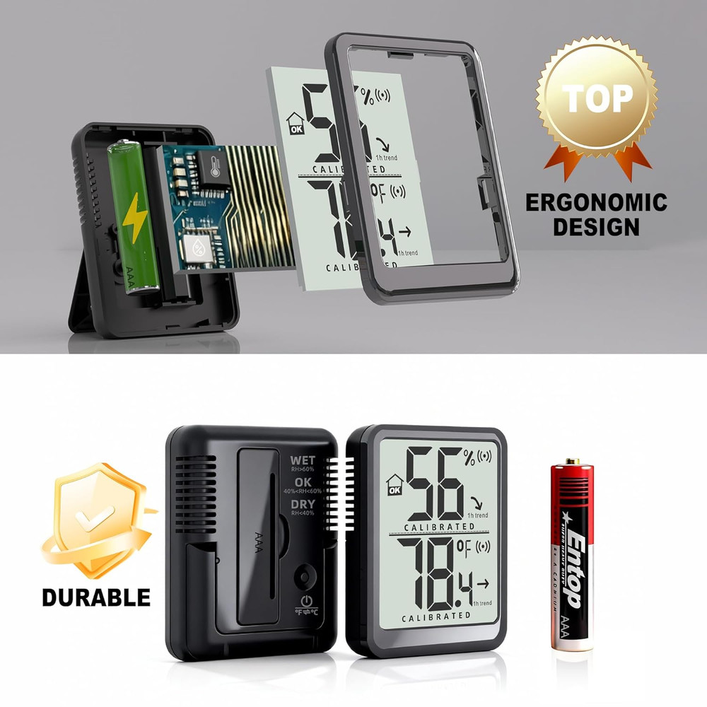 2 Pack Mini Digital Hygrometer Thermometer Indoor Temp Humidity