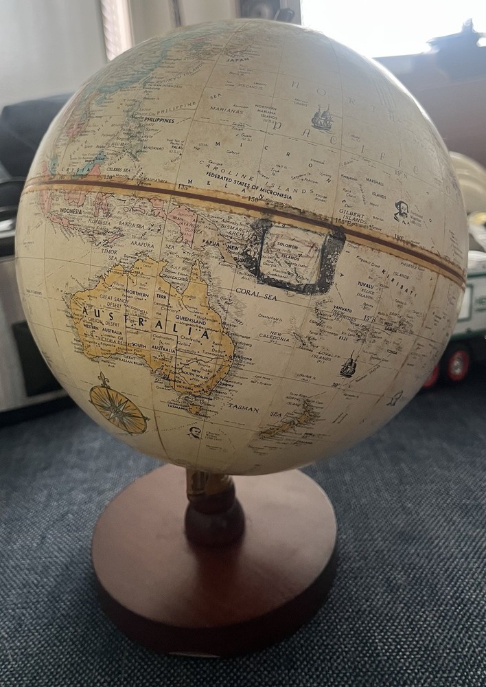 Replogle Globes Tabletop Classic Globe Multicolor Rotating Wood Base