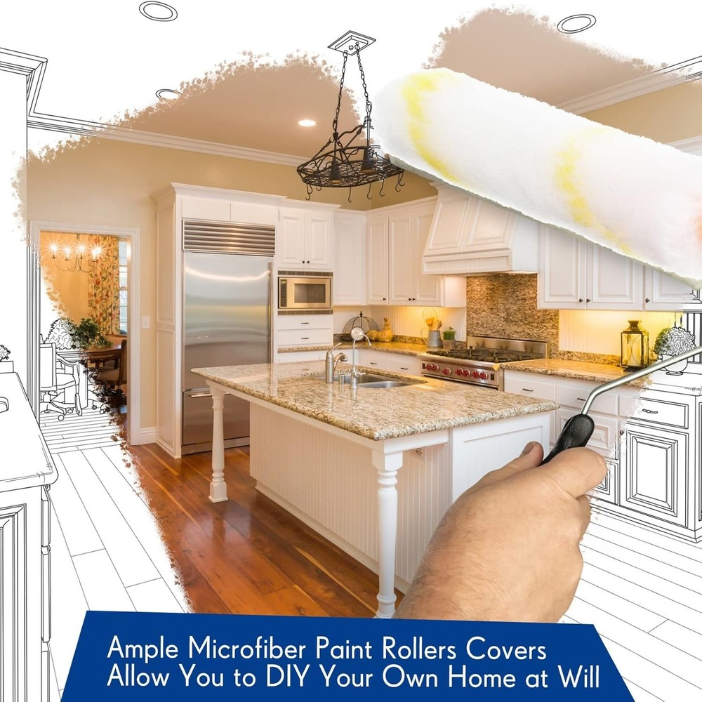 500 Pcs 4 Inch Paint Roller Mini Rollers Covers 1/2" Nap Microfiber Roll Covers