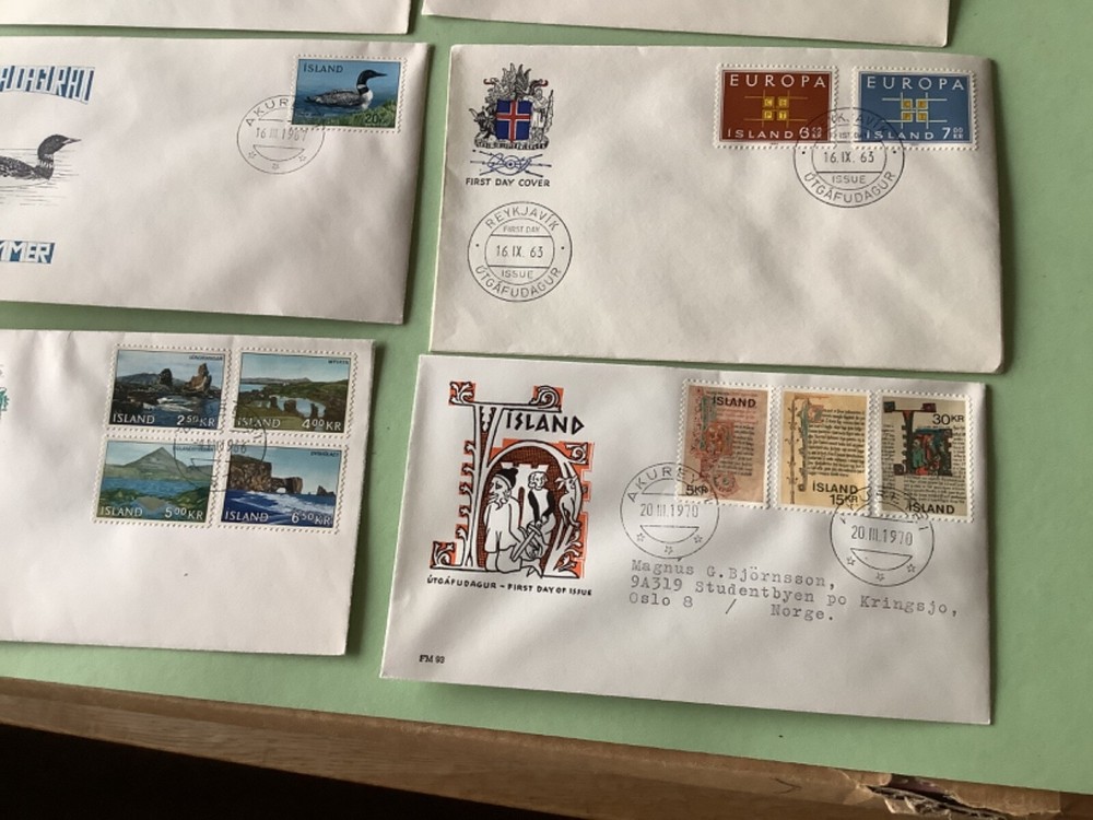 Iceland first day covers 11 items Ref A1928