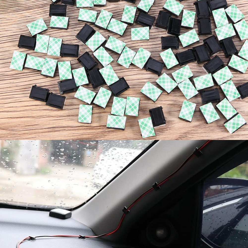 Cable Tie Holders 100pcs Black Clips for Organization