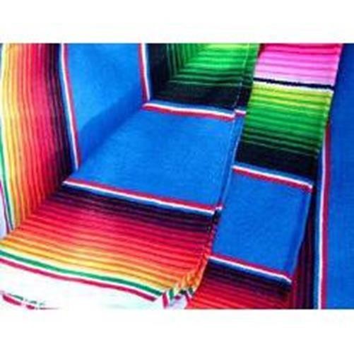 Dark Blue Mexican Sarape Blanket