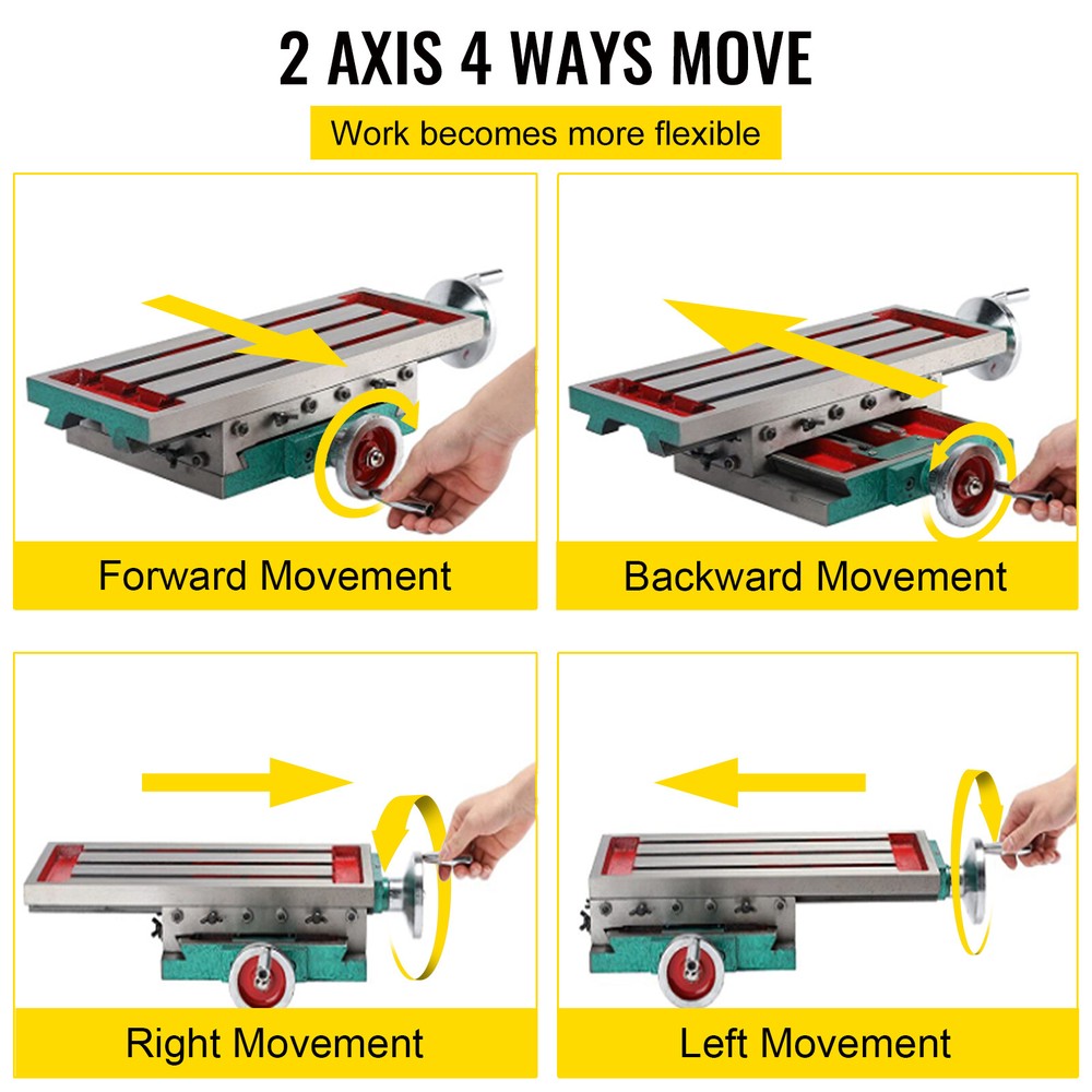 Compound Milling Machine Work Table 4Ways Move Cross Slide Bench Drill Fixture