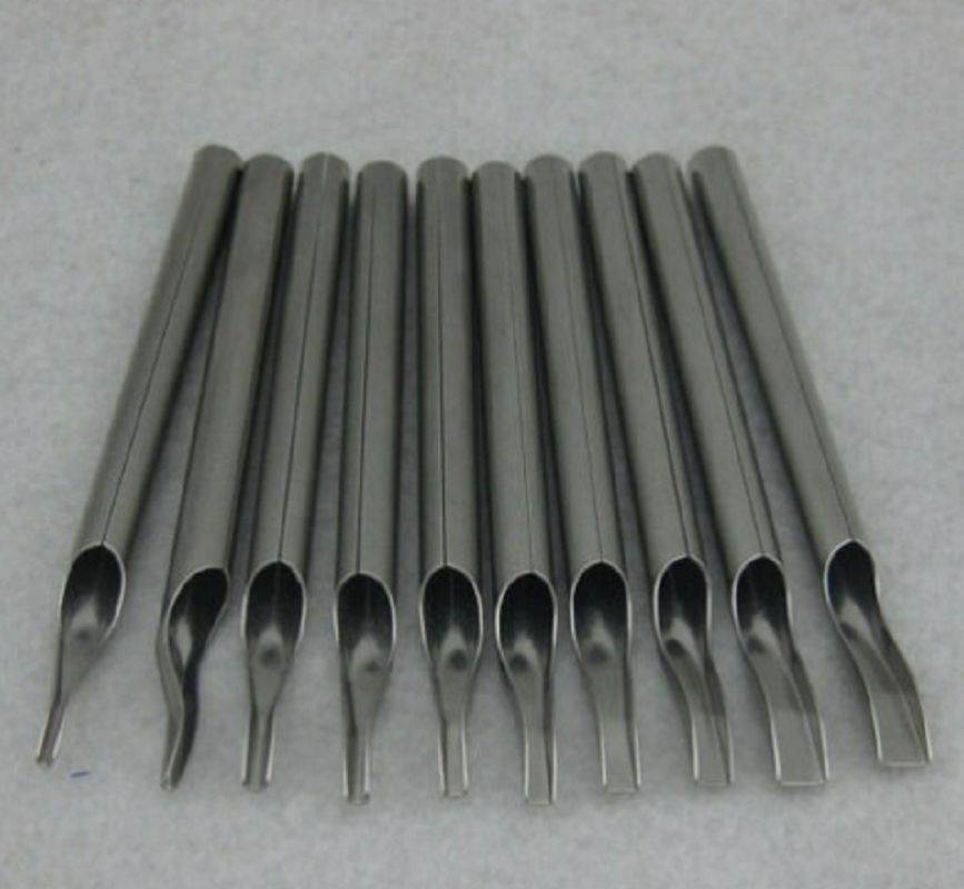 New Hot Sell 10PCS 105mm Extra Long Stainless Steel Tattoo Tips Kit Set Supply