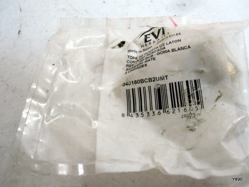 Brass door stop with threaded base ref. White rubber i-180-bcb - matte finish