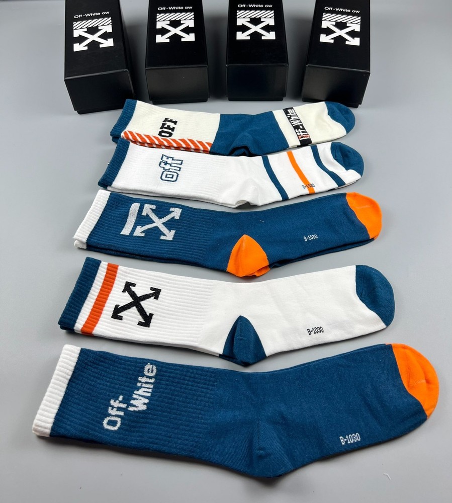 gift socks off white socks authentic 5pcs box