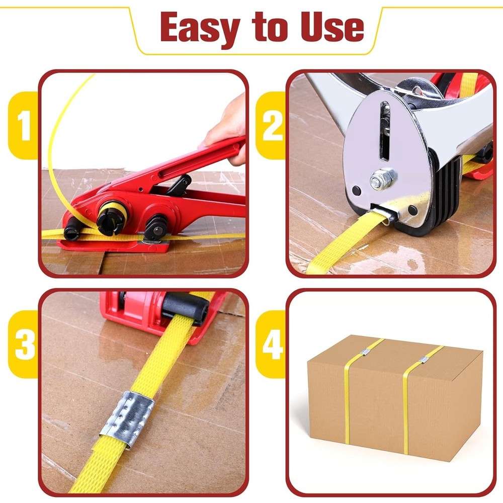 Versatile Strapping Kit - 3500FT Polypropylene for Pallets, Cargo, and Logistics