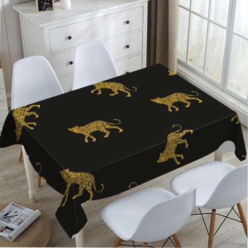 Tablecloth Decor African Animal Lively 84" x 60" (Rectangular) Wild Leopard