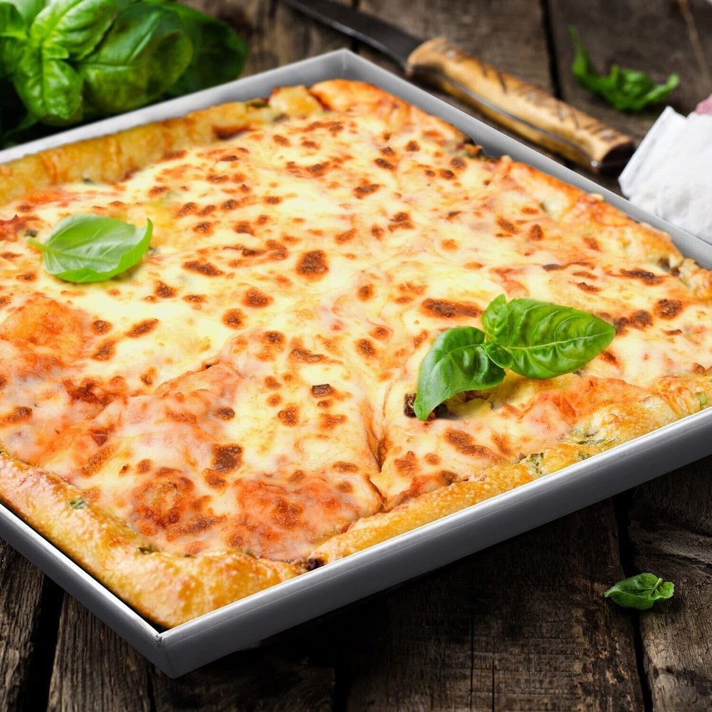 Rectangular Baking Pan 37x60cm Pizza Tin Multipurpose Handles Focaccia MP