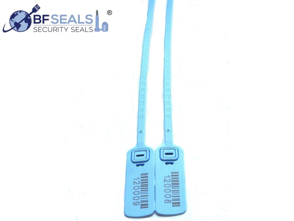 Plastic Security Seal SE 1000 Pcs 15 3/4" . (40 cms.) Blue Numbered BFSEALS
