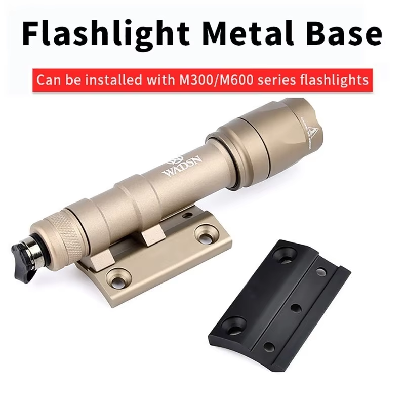 WADSN M300A M600C Hunting Flashlight+Mlok Keymod Offset Mount Base Metal CNC