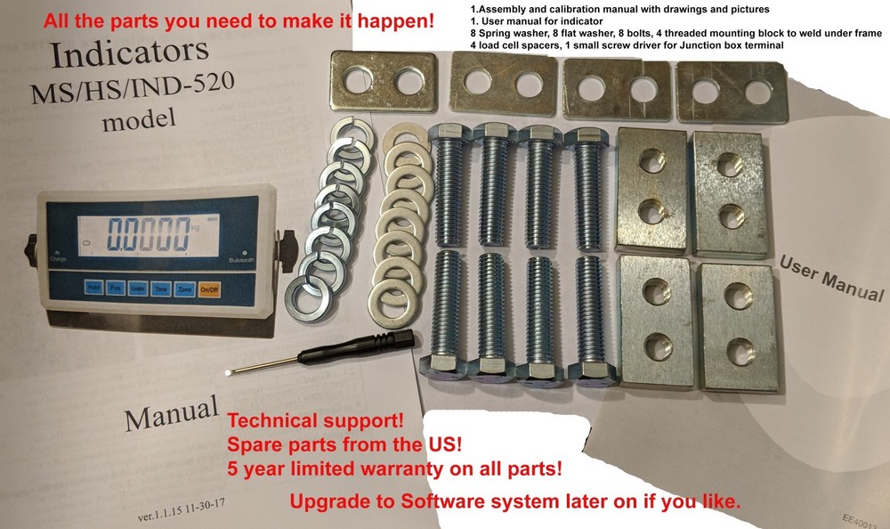 Livestock Scale Kit Cattle Hogs Squeeze Chute kit, With DATA software, Bluetooth
