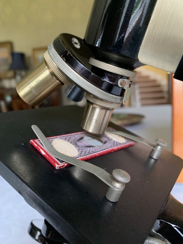 Antique C. Baker - Brass Monocular Microscope - circa 1920s, Cased