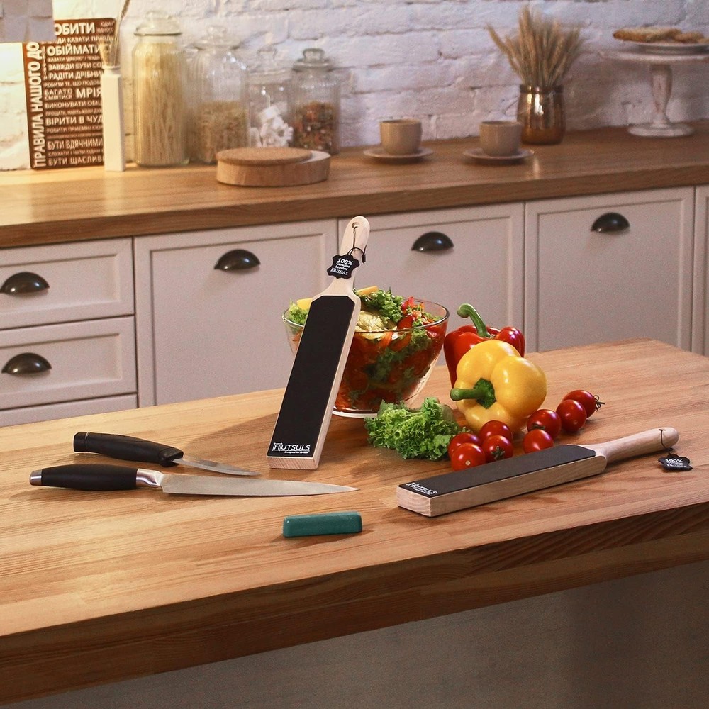 Double Sided Strop Kit - Genuine Buffalo Leather & Step-by-Step Guide