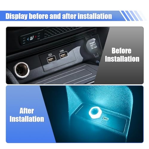 4PCS Flower Mini USB LED Car Light, 5V Portable Plug-in Interface Auto Blue