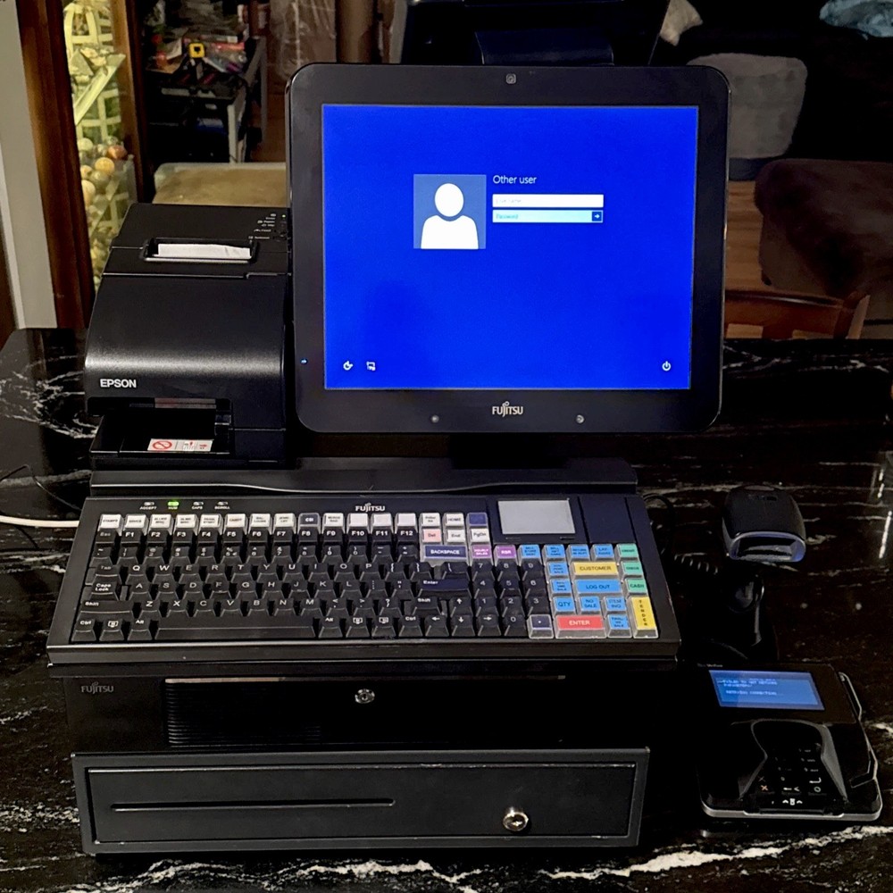 POS Complete Till System Cash Register Touchscreen Scanner Debit Reader