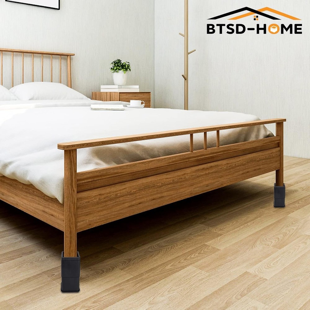Versatile 4-Inch Heavy-Duty Bed Risers - Perfect for Enhanced Under-Bed Storage
