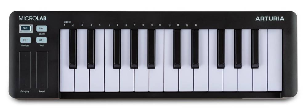 Arturia MICROLAB MK3 Black 25-Key MIDI USB Keyboard Controller+Pro Software