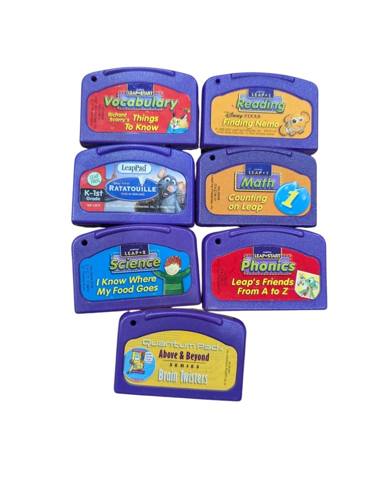 Leap Frog Leap Pad Teaching Learning School Game Cartridges (7) - Reading, Scien