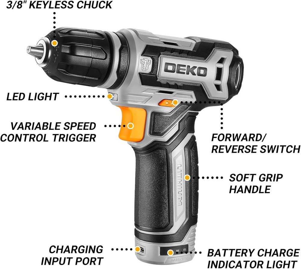 Lightweight 12V Cordless Drill with 13-Pc Accessories - Perfect for DIY Projects
