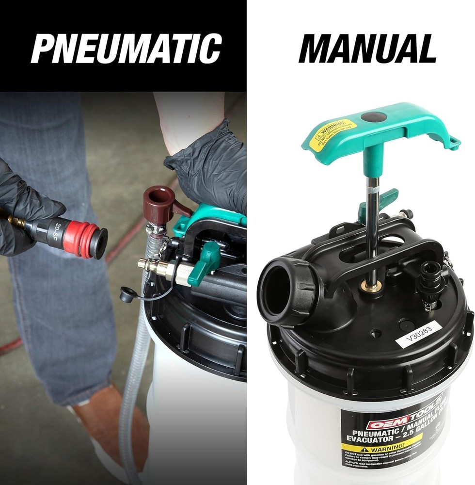 Heavy-Duty 2.5 Gal Fluid Extractor - Dual Operation Pump for Safe Fluid Changes