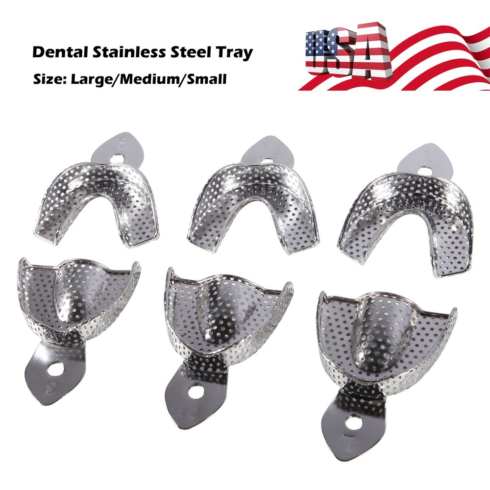 6 Dental Impression Trays set PERFO Denture Instruments Y