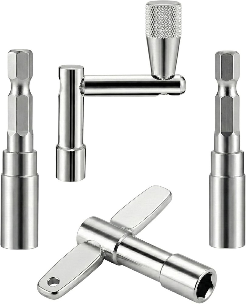 Drum Key Set, Professional Drum Tuning Kit with Drill Bit Adapter, Continuous Mo