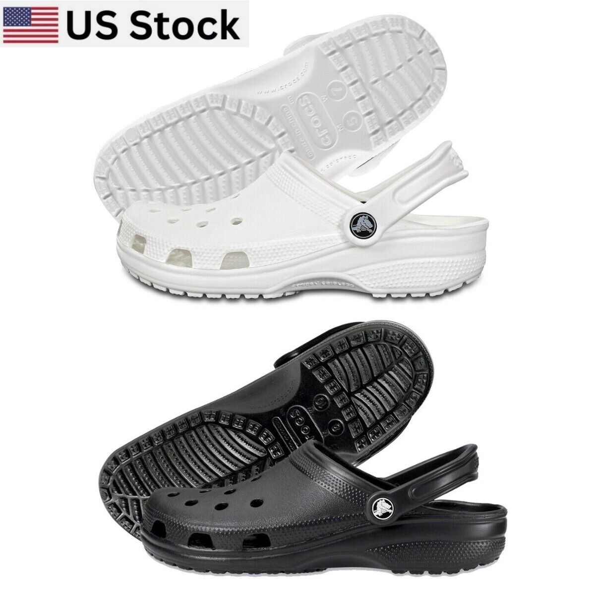 Crocs Men's & Women's Classic Clogs - Slip-On Waterproof Sandals