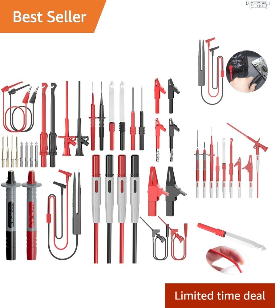 Complete 33PCS Multimeter Testing Kit with High Voltage Probes &  Tweezers