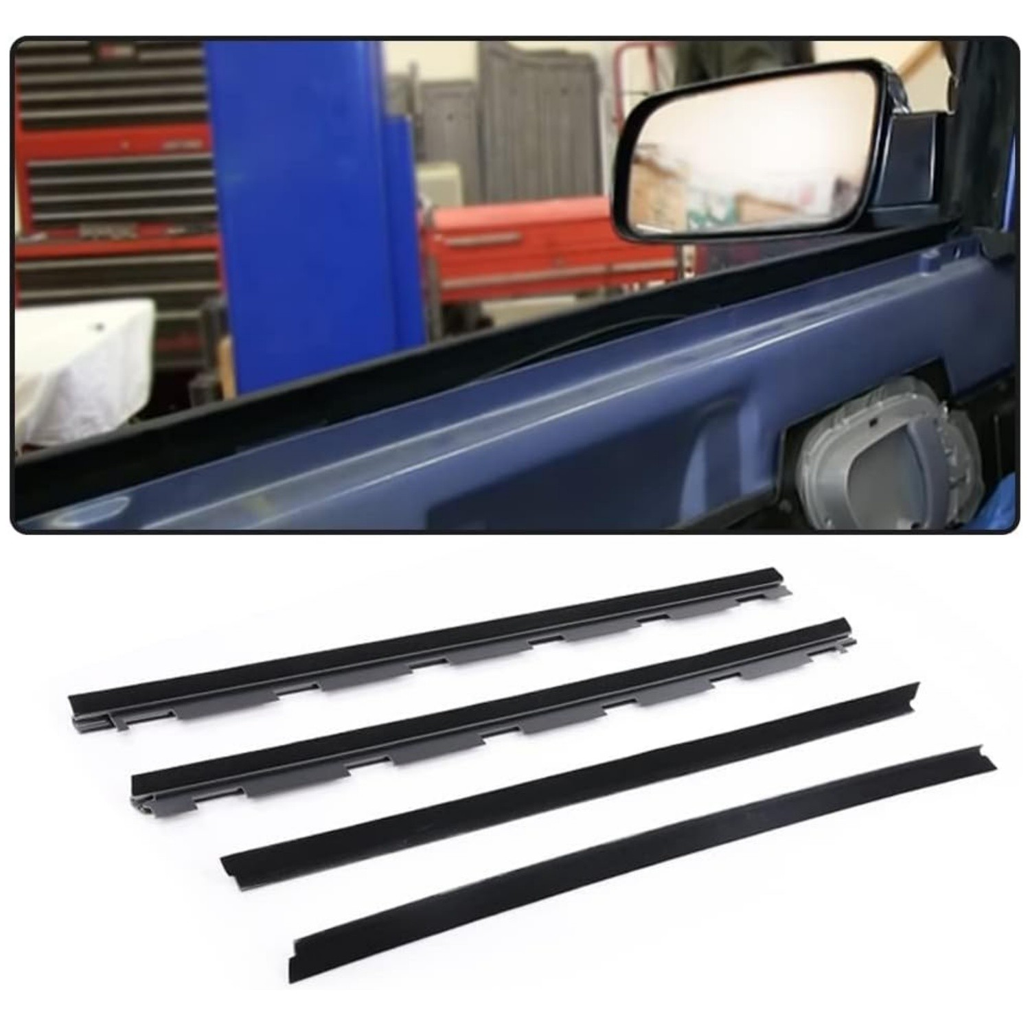 4X Inner & Outer Door Window Belt Weatherstrip Seal Sweep Felt Kit For Chevy/GMC