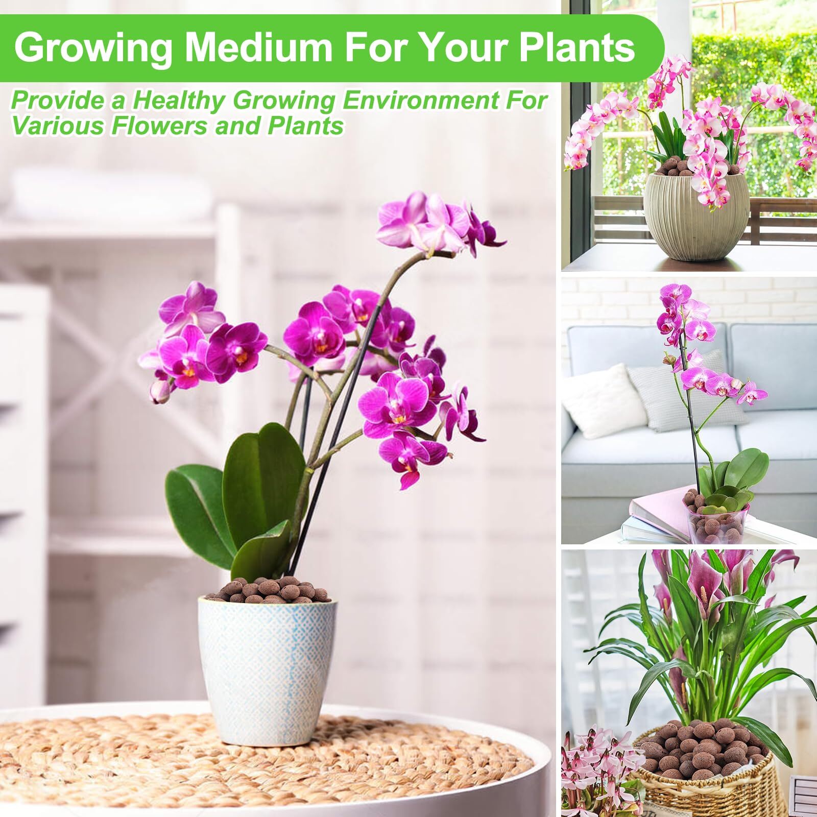 Riare 2 LBS Organic Expanded Clay Pebbles for Plants 4mm-16mm Natural Leca Balls