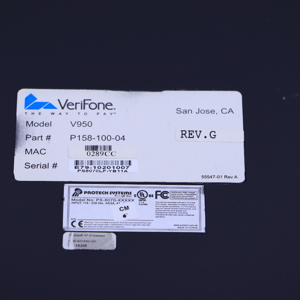 VERIFONE V950 P158-100-04 RUBY CONSOLE