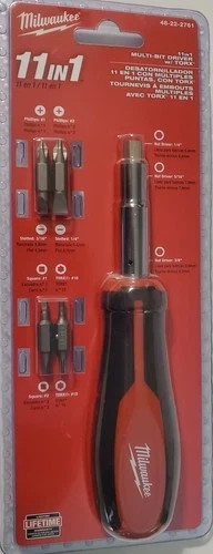 NEW SEALED Milwaukee 48-22-2761 11-in-1 Multi-Bit Driver FREE SHIP 48-22-2761E