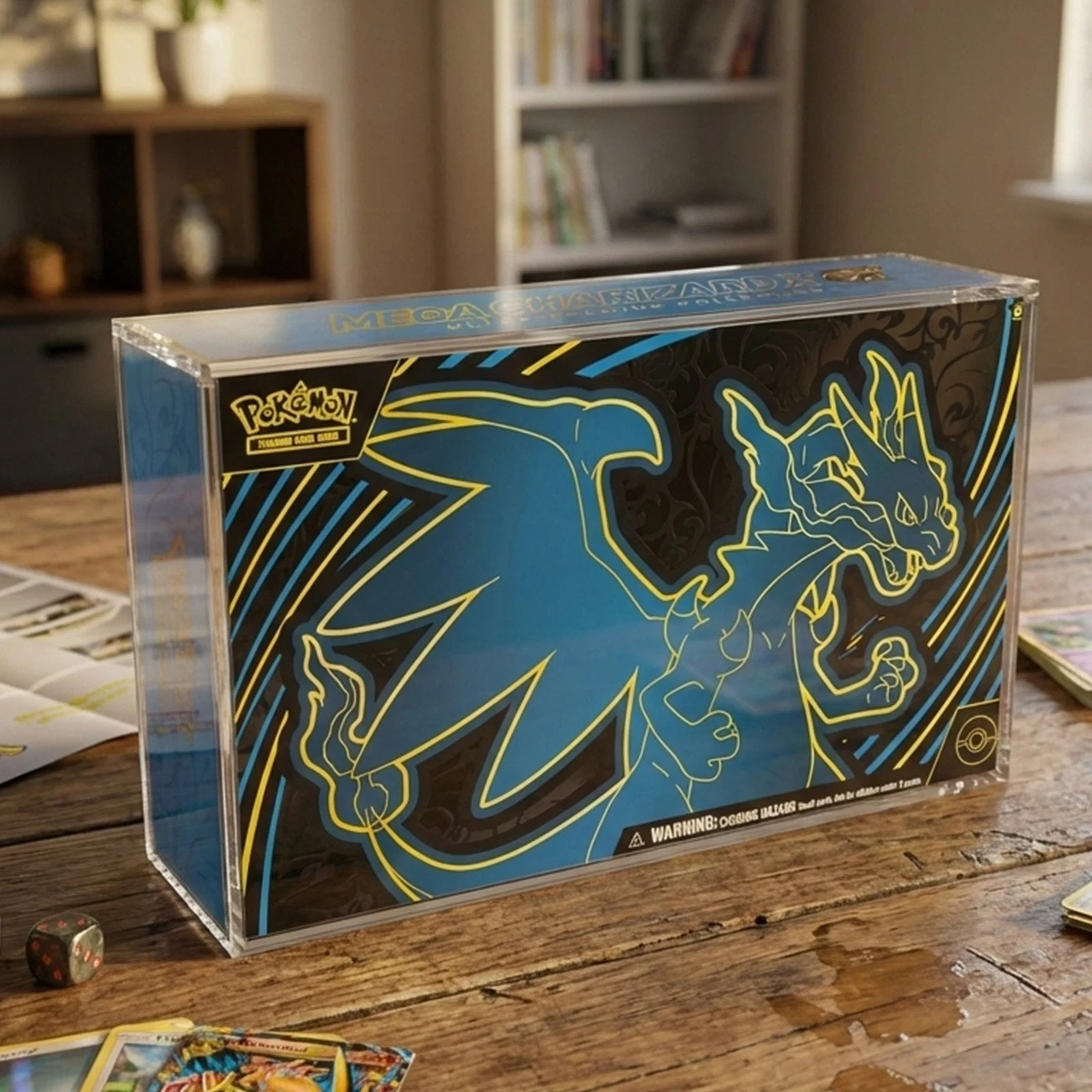 6mm Magnetic Acrylic Case for Pokemon UPC Mega Charizard Display Protector