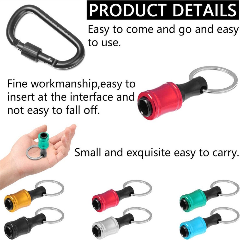 7Pcs 1/4" Hex Shank Quick Release Keychain Screwdriver Drill Bit Holder Bits Set