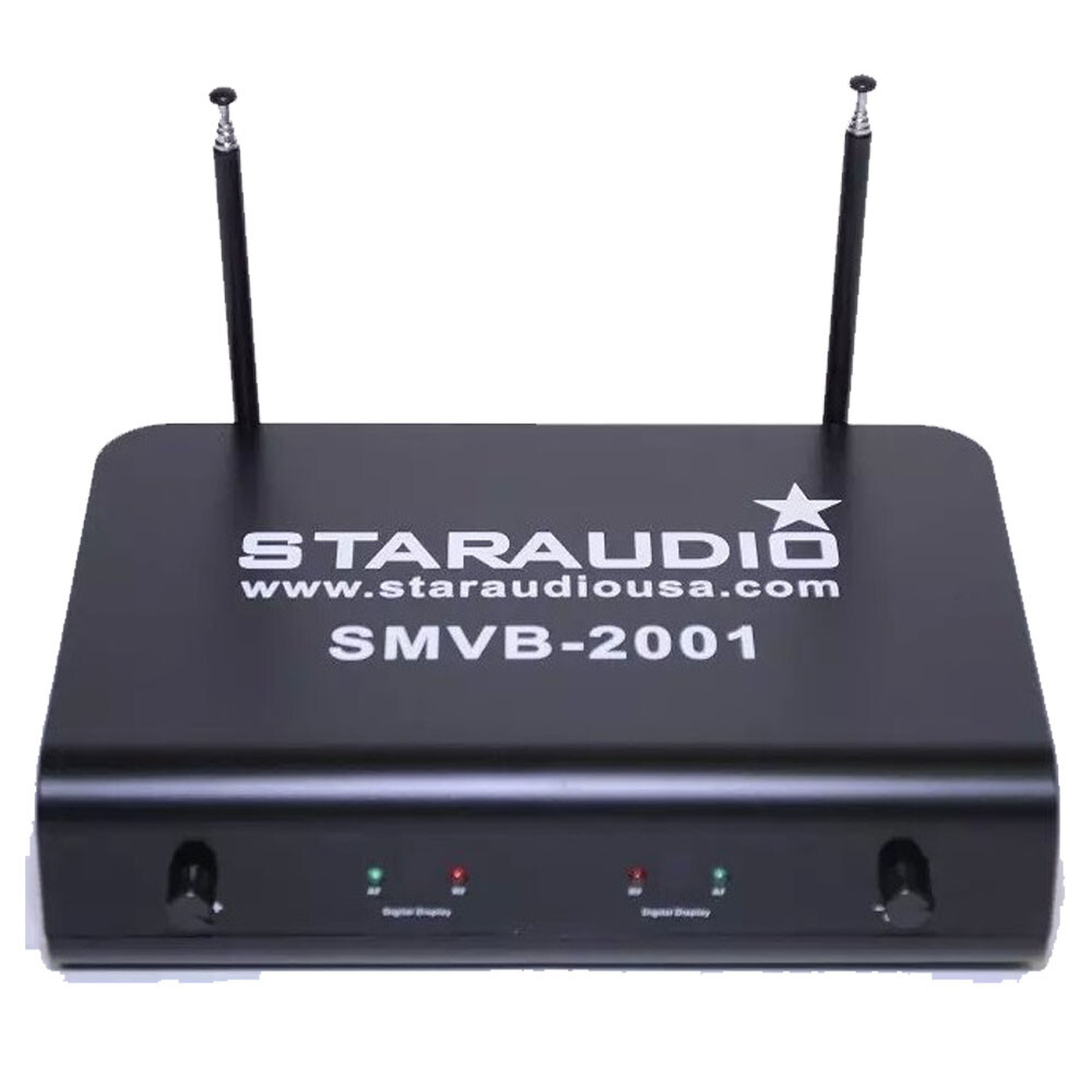2CH VHF Wireless Microphone System Headset Lavalier Bodypack & Handheld KTV Mics