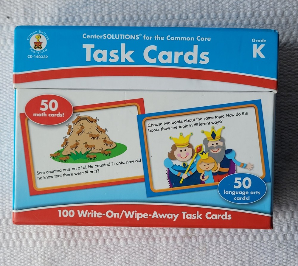 CARSON DELLOSA CENTERSOLUTIONS COMMON CORE 3RD GRADE TASK CARDS MATH STUDY BOX