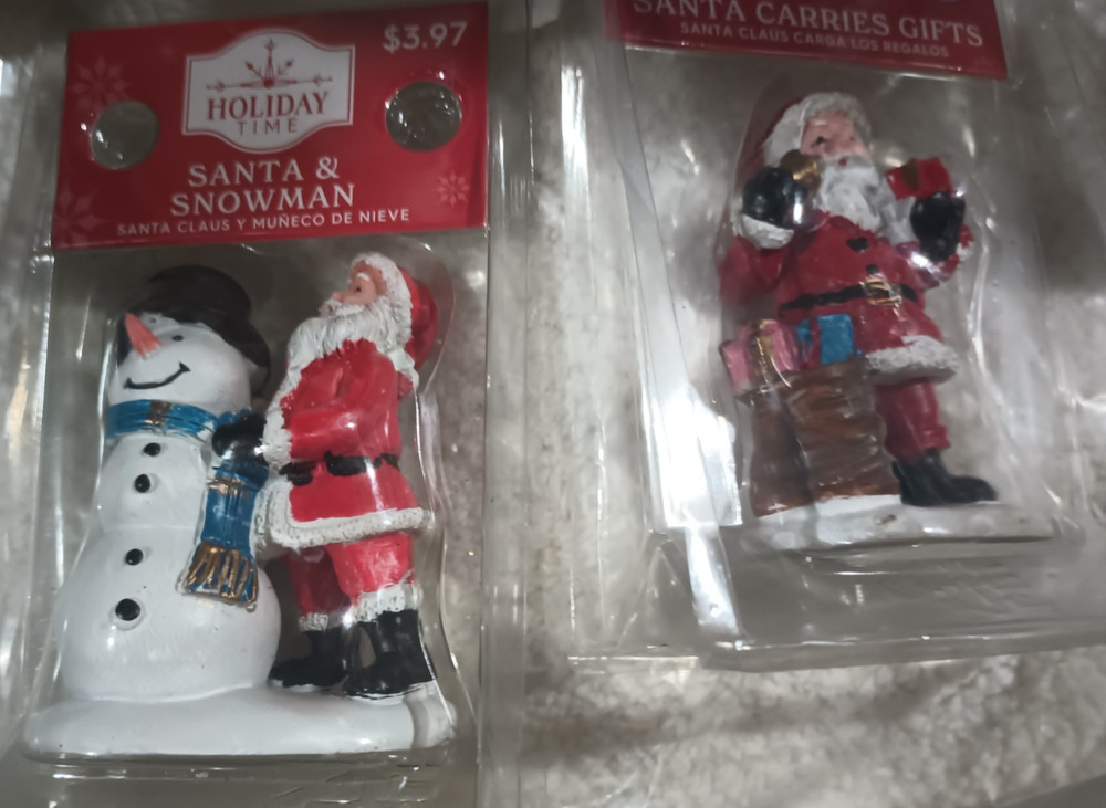 Miniature Santa and Snowman