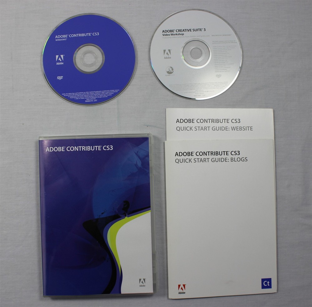 Adobe Contribute CS3 Web Publishing Software (2007) Windows XP Vista Install Key